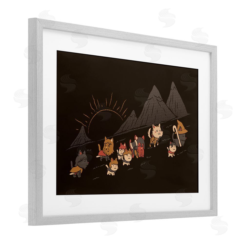 Tobe Fonseca Iconic Furrowship Of Ring Cats Gray Framed Print Under Glass Wall Art