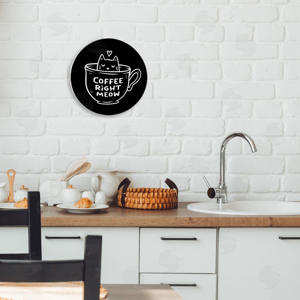 EduEly Designs Coffee Right Meow Wooden Wall Plaque Art Print in Room