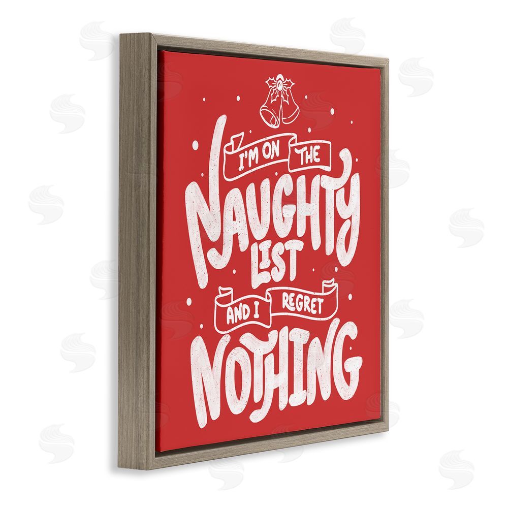 Tobe Fonseca Naughty List Regret Nothing Brown Floating Frame Canvas Wall Art Print