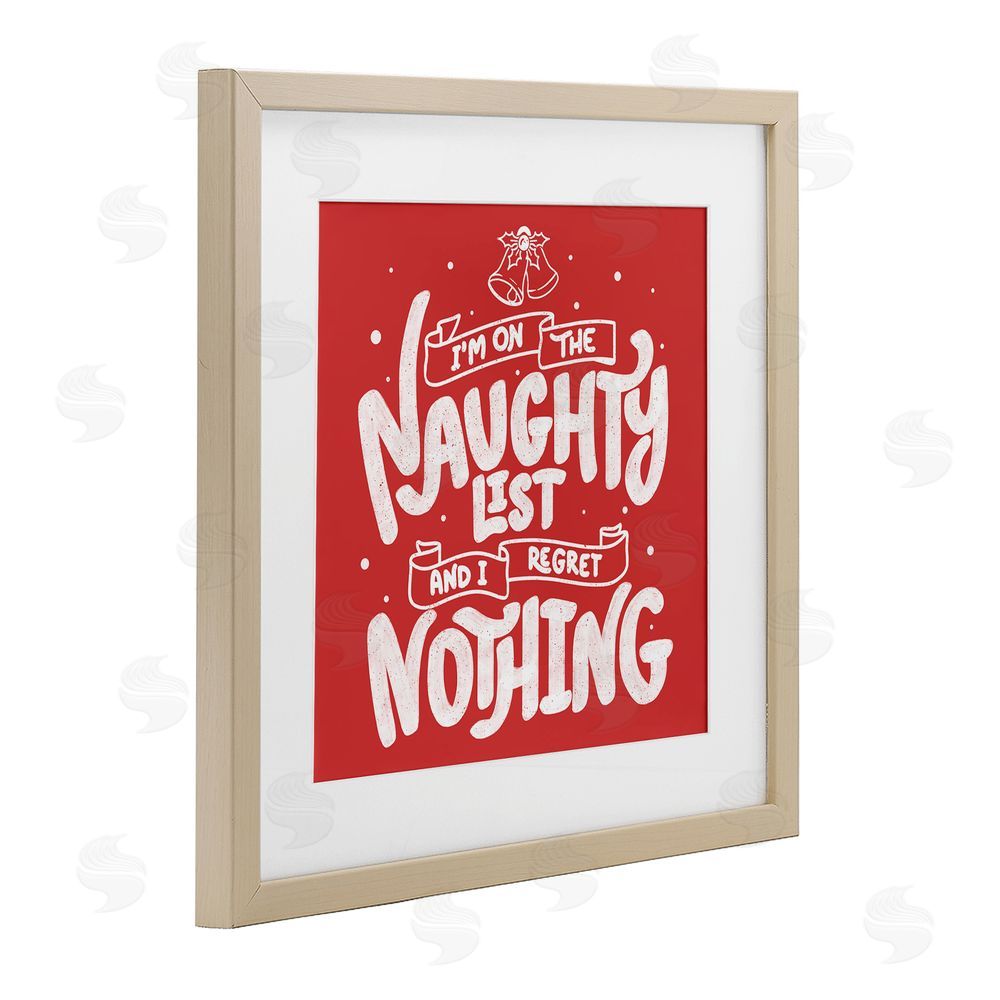 Tobe Fonseca Naughty List Regret Nothing Brown Framed Print Under Glass Wall Art