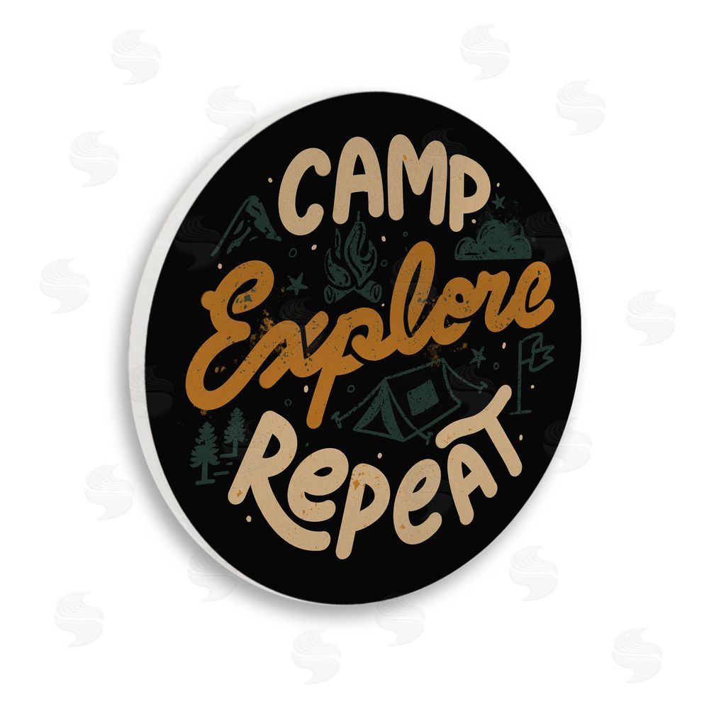 Tobe Fonseca Camp Explore Repeat Wooden Wall Plaque Art Print