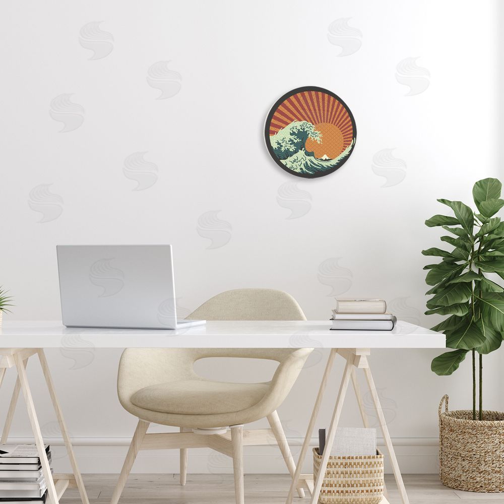 Tobe Fonseca Retro Detail Kanagawa Wave Wall Plaque Art Print in Room