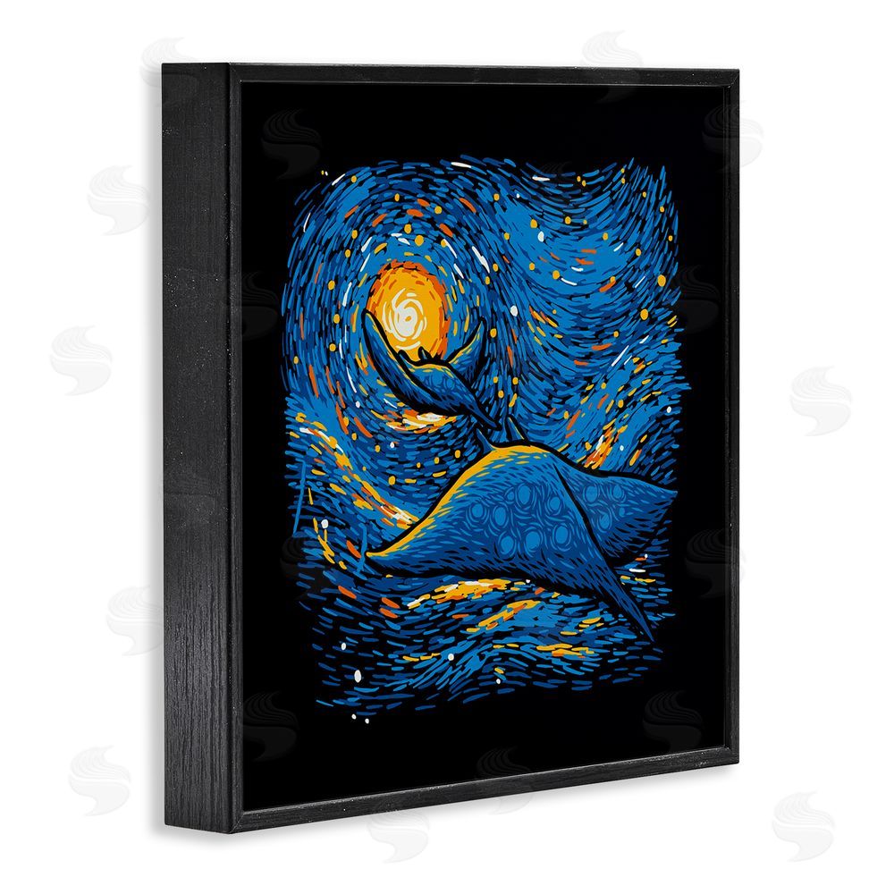 Tobe Fonseca Impressionist Manta Rays Black Framed Giclee Wall Art Print