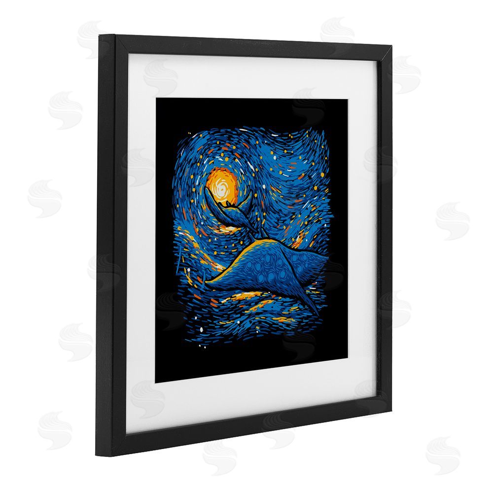 Tobe Fonseca Impressionist Manta Rays Black Framed Print Under Glass Wall Art