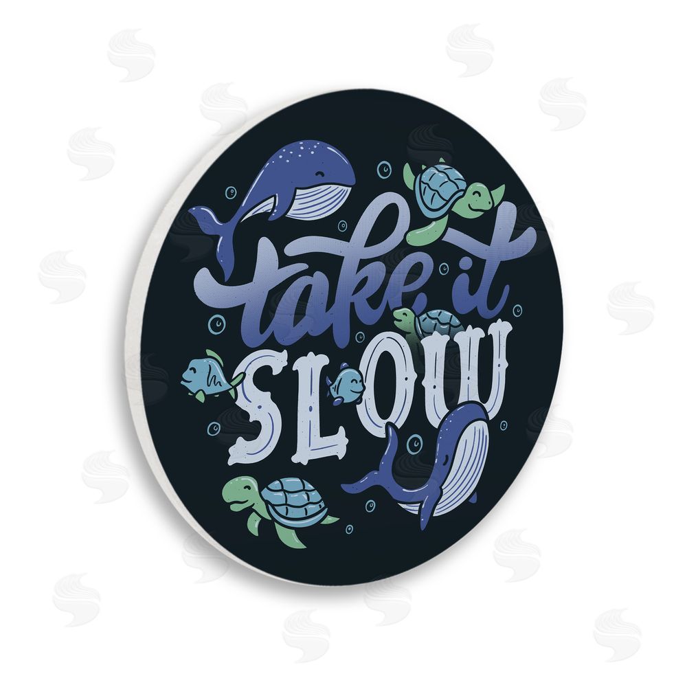 Tobe Fonseca Take It Slow Aquatic Animals Wooden Wall Plaque Art Print