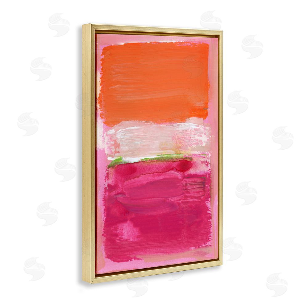 Stacy Milrany Magenta Beneath Tangerine Orange Gold Floating Frame Canvas Wall Art Print
