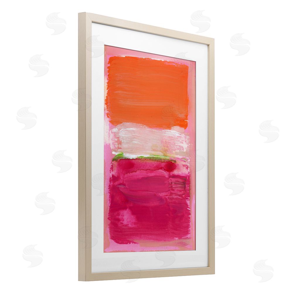 Stacy Milrany Magenta Beneath Tangerine Orange Brown Framed Print Under Glass Wall Art