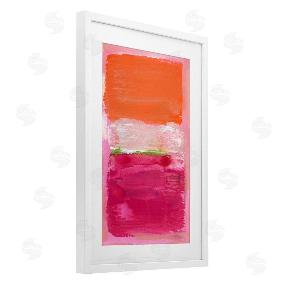 Stacy Milrany Magenta Beneath Tangerine Orange White Framed Print Under Glass Wall Art