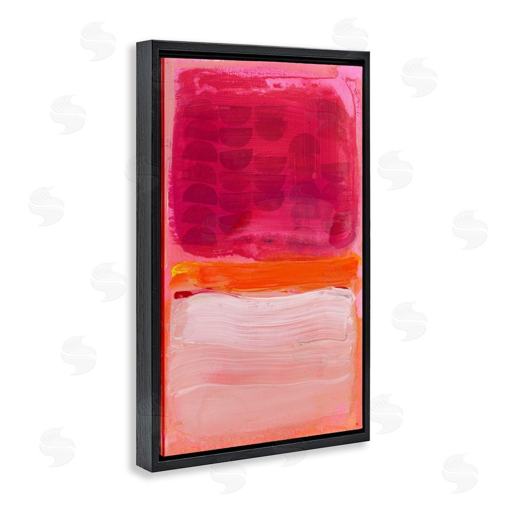 Stacy Milrany Vibrant Magenta Over Orange Black Floating Frame Canvas Wall Art Print
