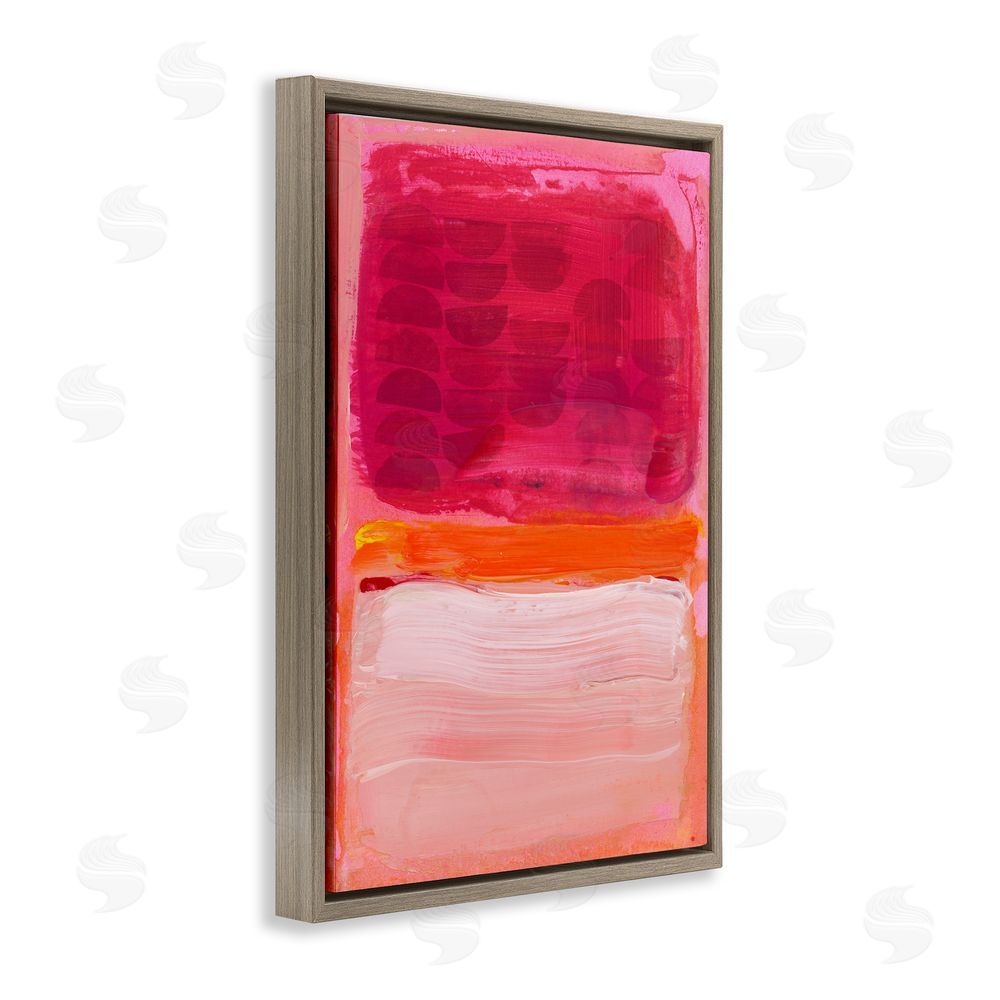 Stacy Milrany Vibrant Magenta Over Orange Brown Floating Frame Canvas Wall Art Print
