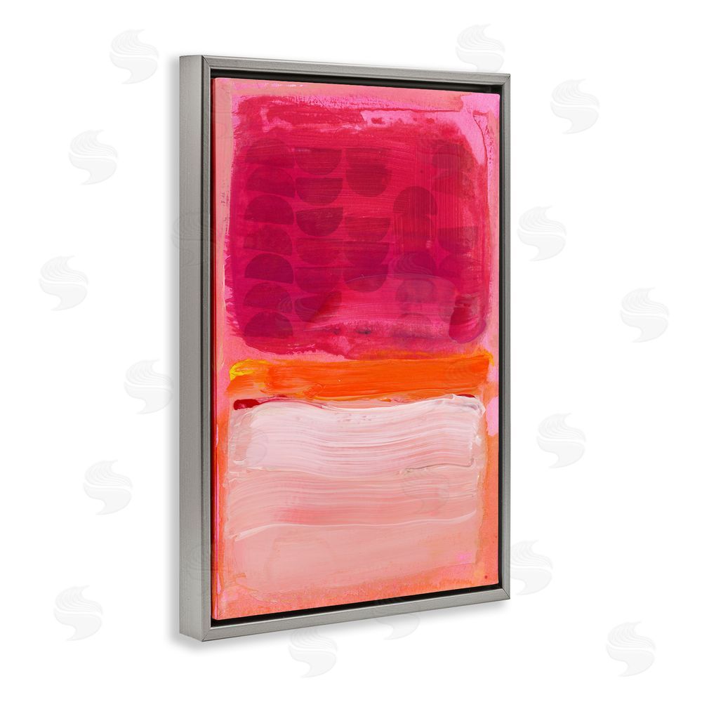 Stacy Milrany Vibrant Magenta Over Orange Gray Floating Frame Canvas Wall Art Print