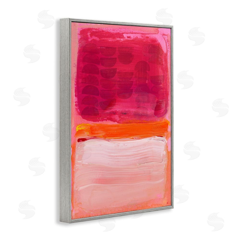 Stacy Milrany Vibrant Magenta Over Orange Gray Framed Giclee Wall Art Print
