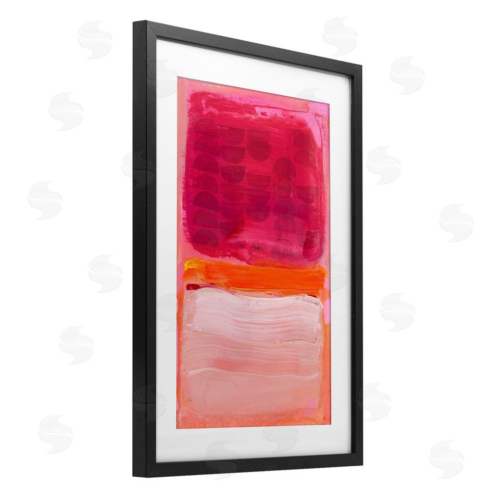 Stacy Milrany Vibrant Magenta Over Orange Black Framed Print Under Glass Wall Art