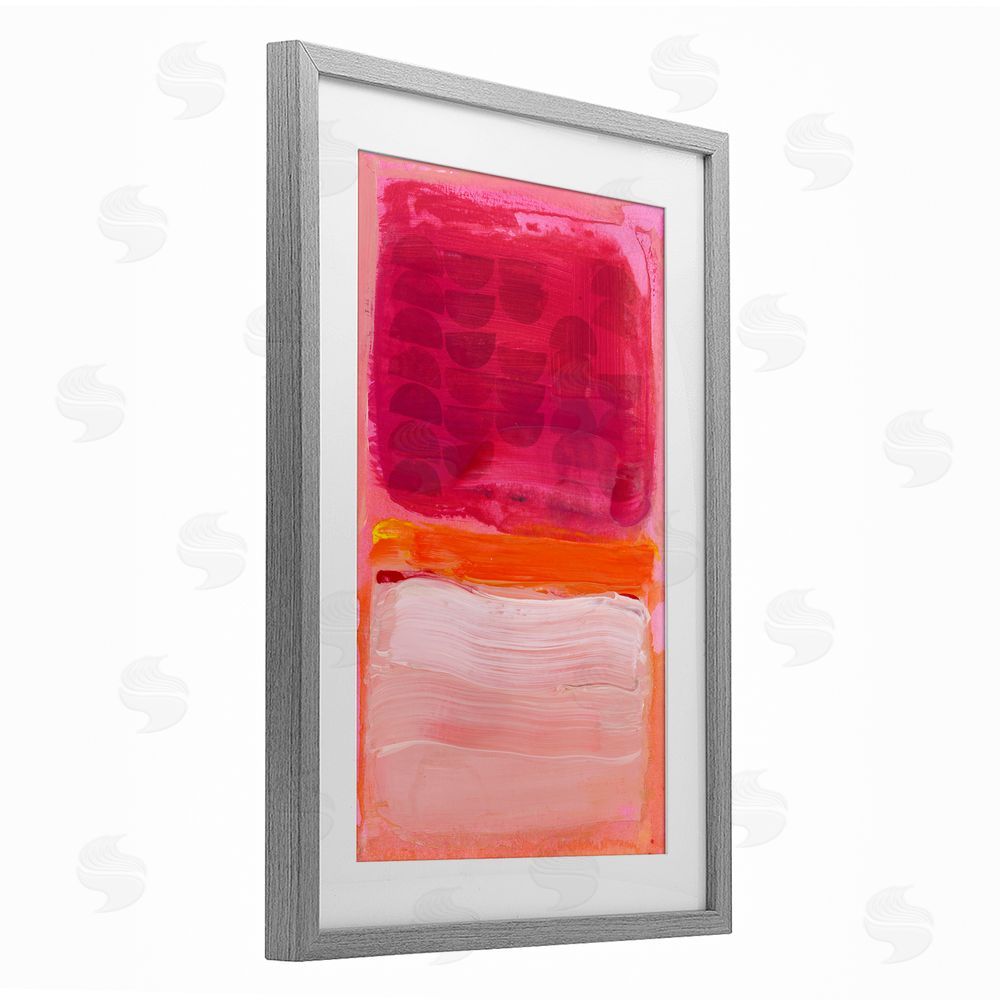 Stacy Milrany Vibrant Magenta Over Orange Gray Framed Print Under Glass Wall Art
