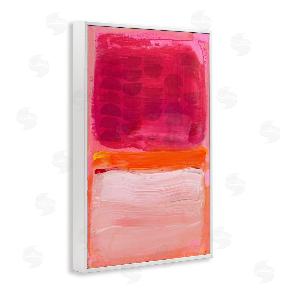 Stacy Milrany Vibrant Magenta Over Orange White Framed Giclee Wall Art Print