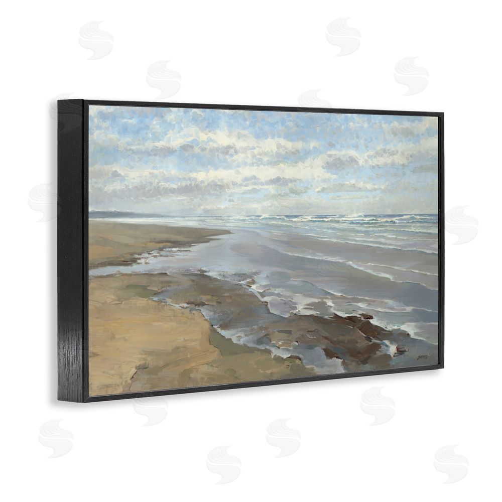 Scott Brems Coastal Morning Dappled Clouds Black Framed Giclee Wall Art Print