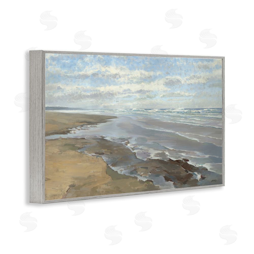 Scott Brems Coastal Morning Dappled Clouds Gray Framed Giclee Wall Art Print