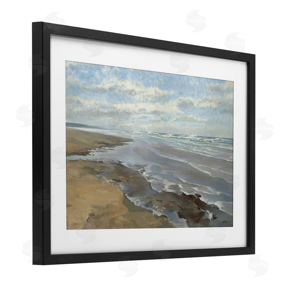 Scott Brems Coastal Morning Dappled Clouds Black Framed Print Under Glass Wall Art