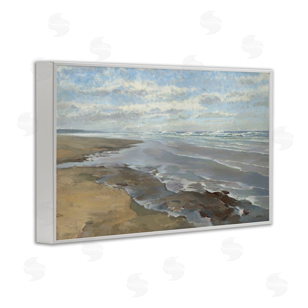 Scott Brems Coastal Morning Dappled Clouds White Framed Giclee Wall Art Print