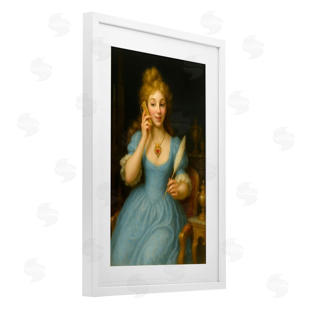 Grotto Studios May I Take A Message White Framed Print Under Glass Wall Art