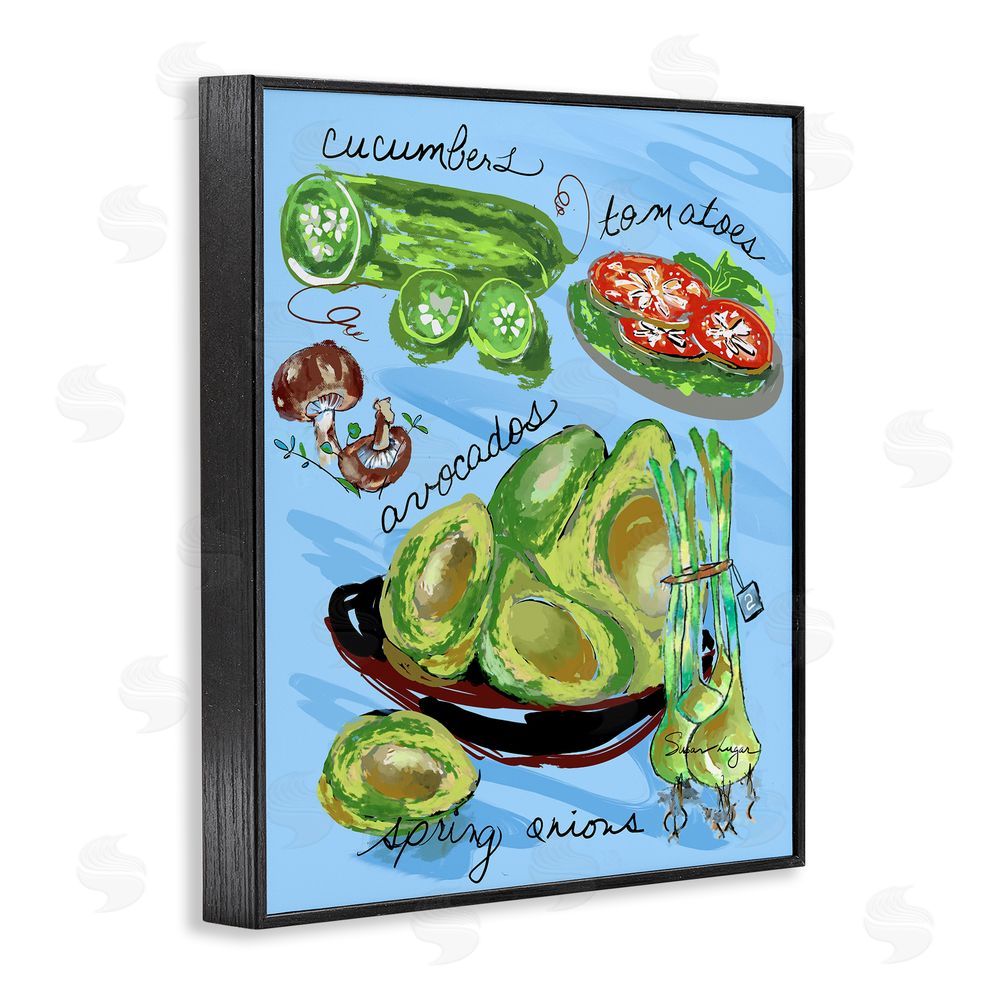 Susan Lugar Fresh Produce Collection Black Framed Giclee Wall Art Print