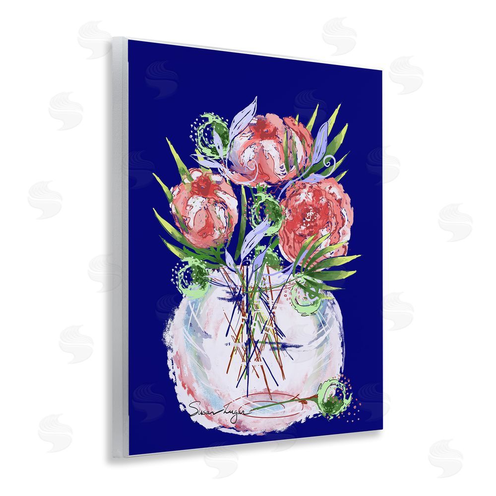 Susan Lugar Florals In Milk Glass Wall Plaque Art Print