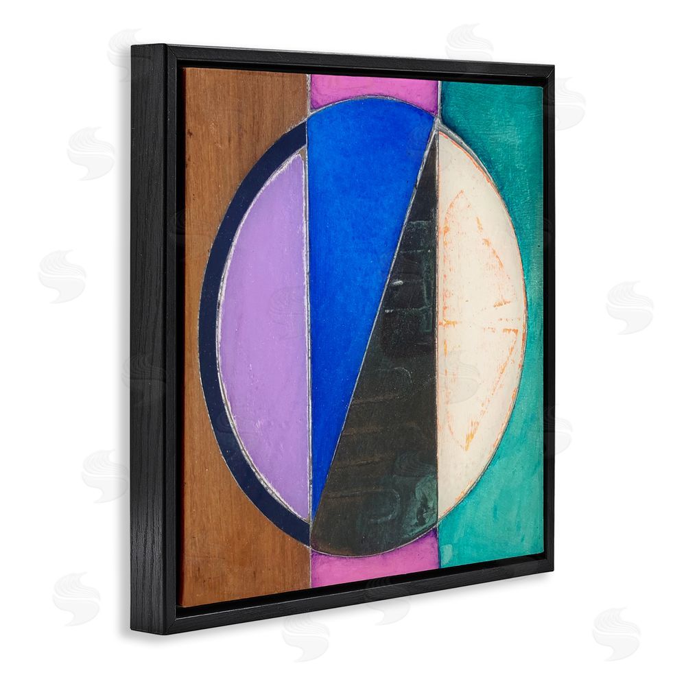 Matthew Finger Split Symmetry Circle Black Floating Frame Canvas Wall Art Print