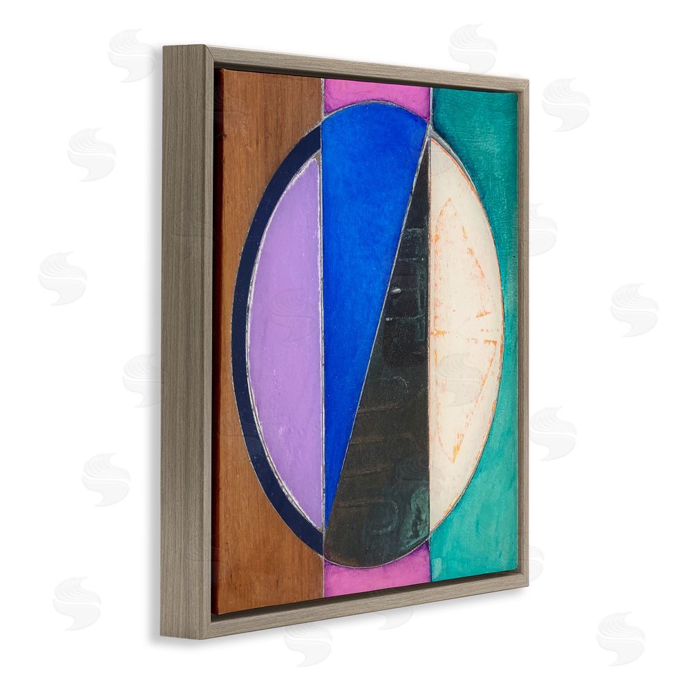 Matthew Finger Split Symmetry Circle Brown Floating Frame Canvas Wall Art Print
