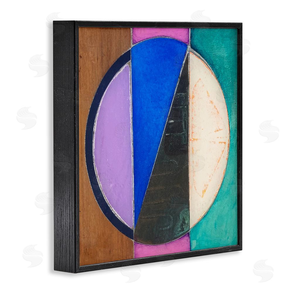 Matthew Finger Split Symmetry Circle Black Framed Giclee Wall Art Print