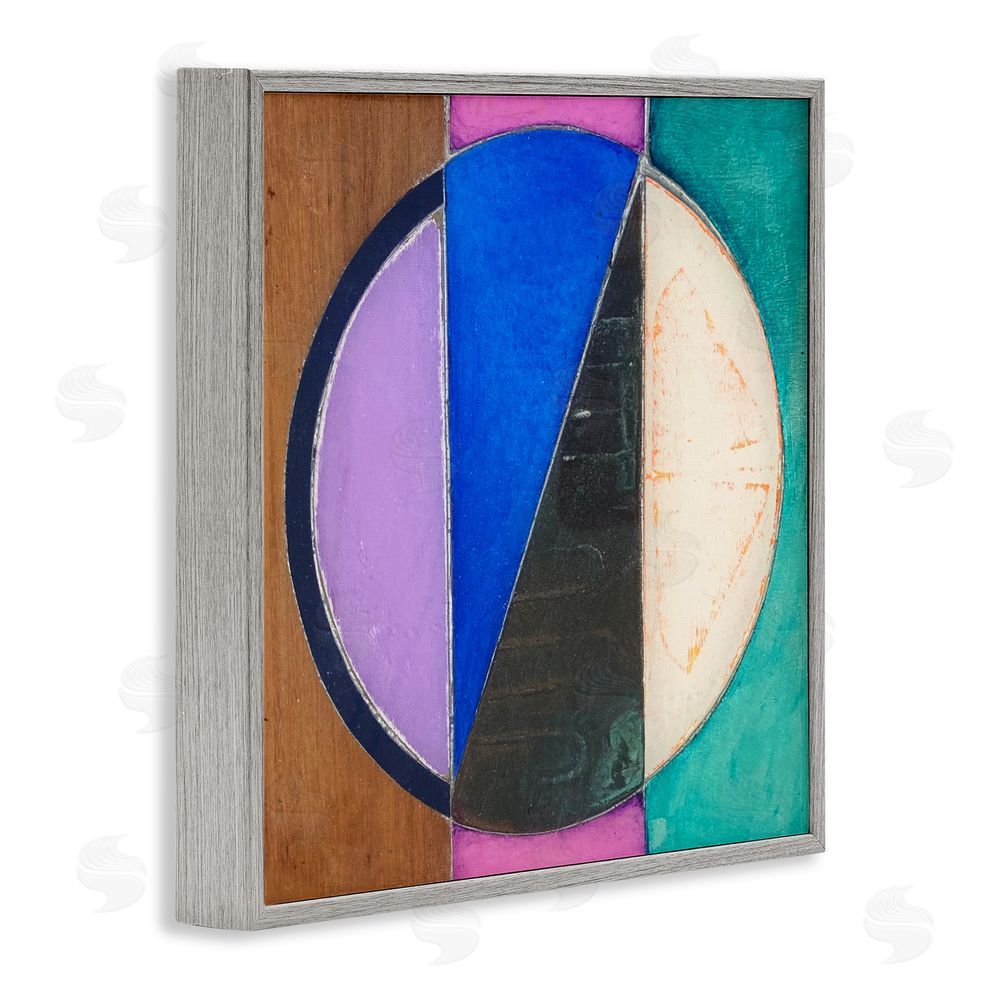 Matthew Finger Split Symmetry Circle Gray Framed Giclee Wall Art Print