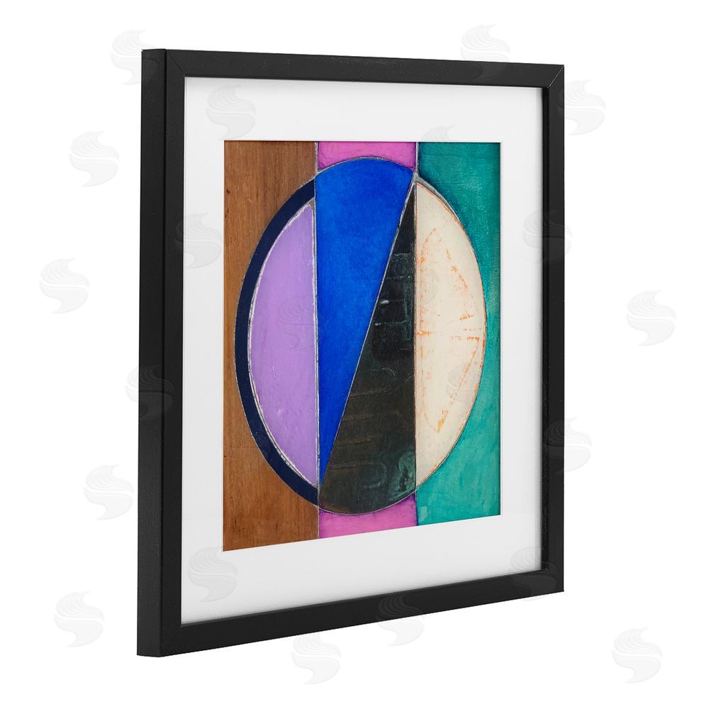 Matthew Finger Split Symmetry Circle Black Framed Print Under Glass Wall Art