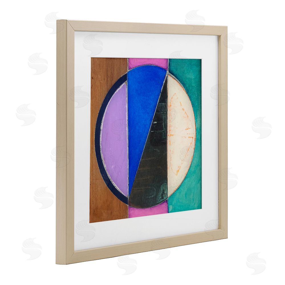 Matthew Finger Split Symmetry Circle Birch Framed Print Under Glass Wall Art