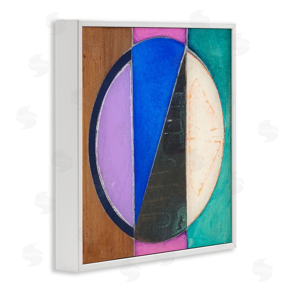 Matthew Finger Split Symmetry Circle White Framed Giclee Wall Art Print