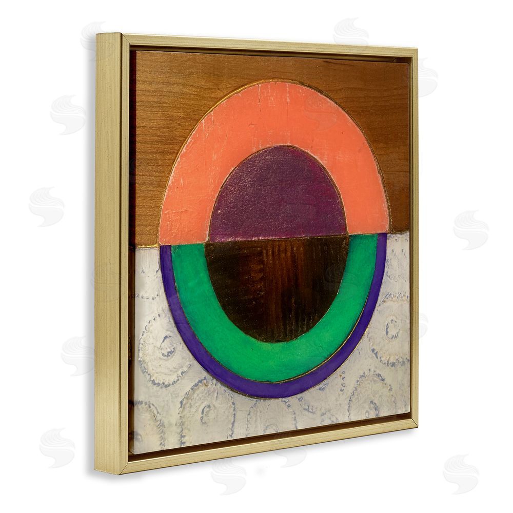 Matthew Finger Horizontal Split Circle Gold Floating Frame Canvas Wall Art Print