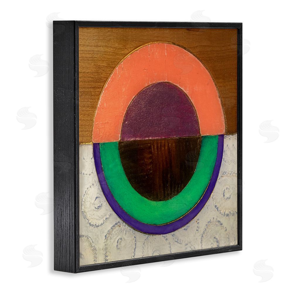 Matthew Finger Horizontal Split Circle Black Framed Giclee Wall Art Print