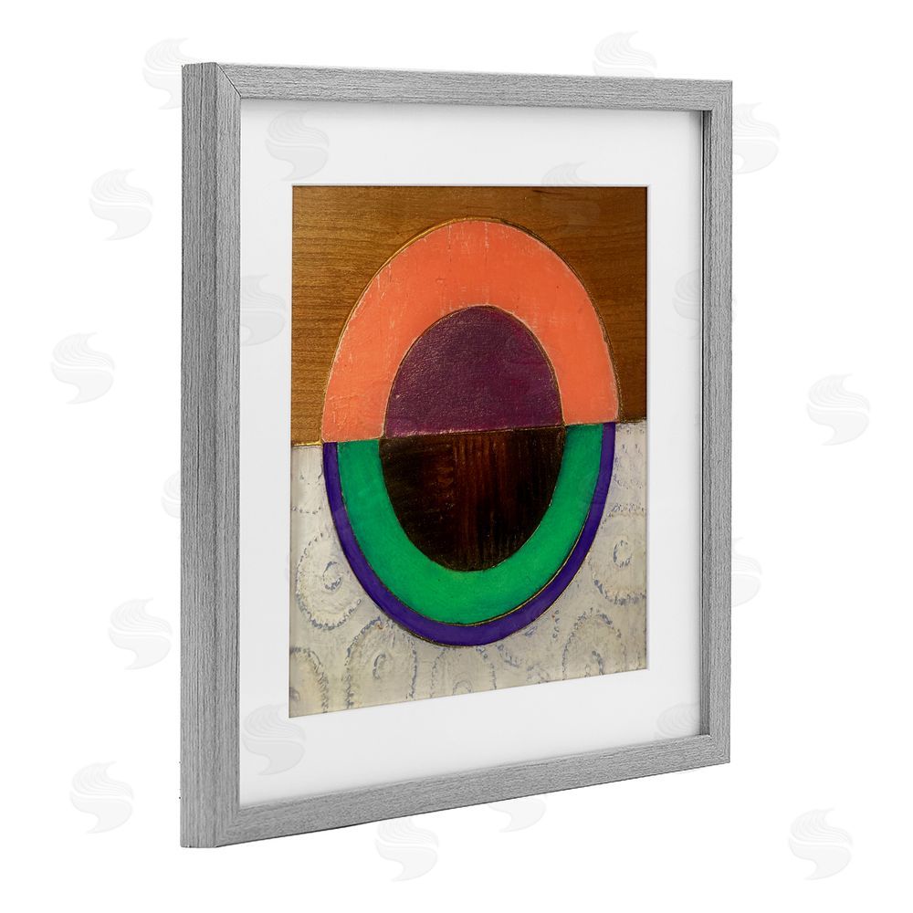 Matthew Finger Horizontal Split Circle Gray Framed Print Under Glass Wall Art