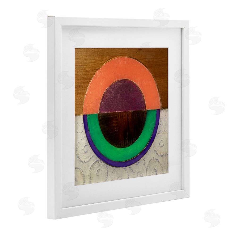 Matthew Finger Horizontal Split Circle White Framed Print Under Glass Wall Art