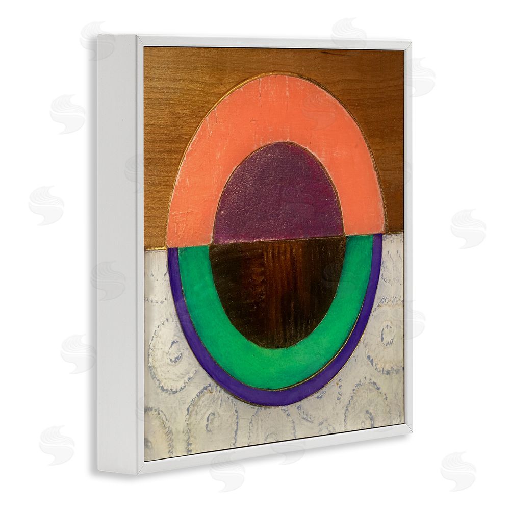 Matthew Finger Horizontal Split Circle White Framed Giclee Wall Art Print