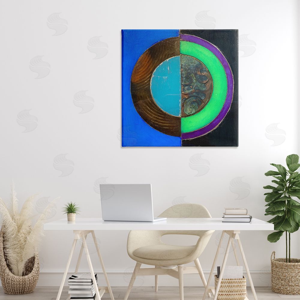 Matthew Finger Nocturnal Circle Symmetry Stretched Canvas Wall Art in Room