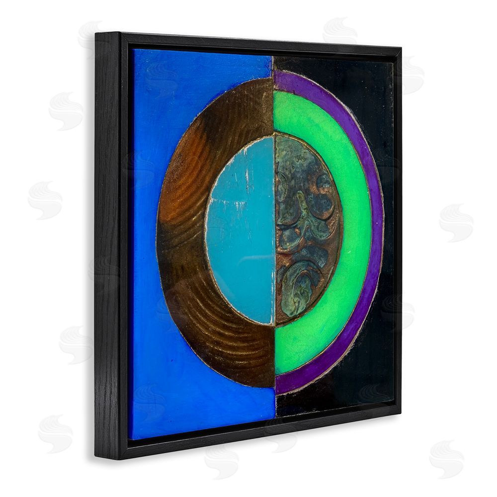 Matthew Finger Nocturnal Circle Symmetry Black Floating Frame Canvas Wall Art Print