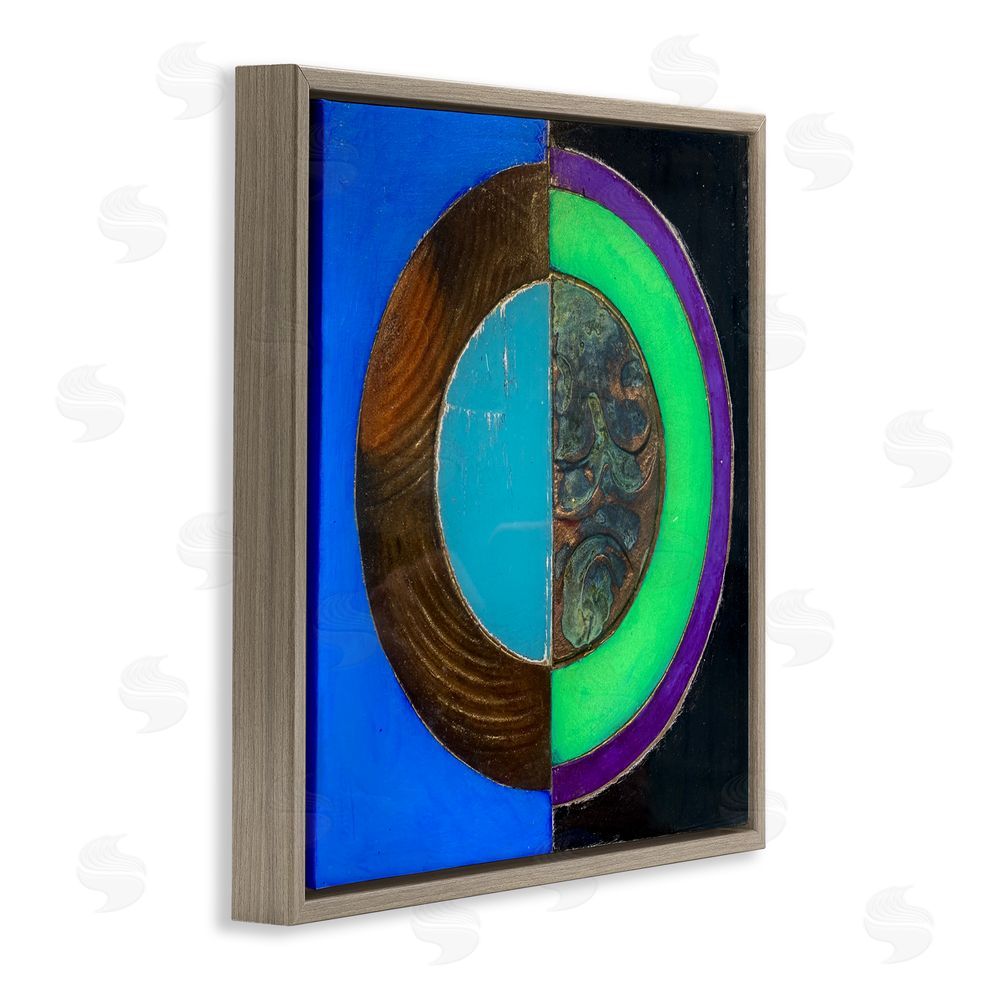 Matthew Finger Nocturnal Circle Symmetry Brown Floating Frame Canvas Wall Art Print