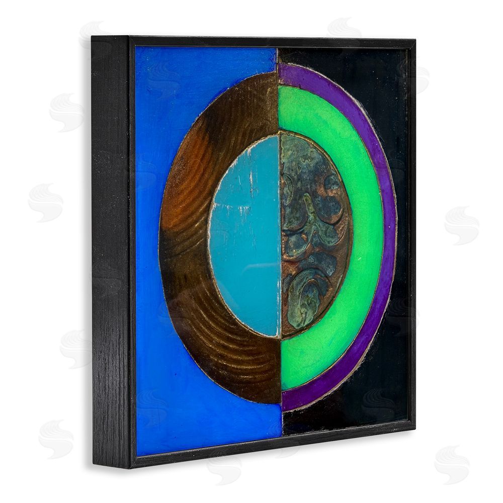 Matthew Finger Nocturnal Circle Symmetry Black Framed Giclee Wall Art Print