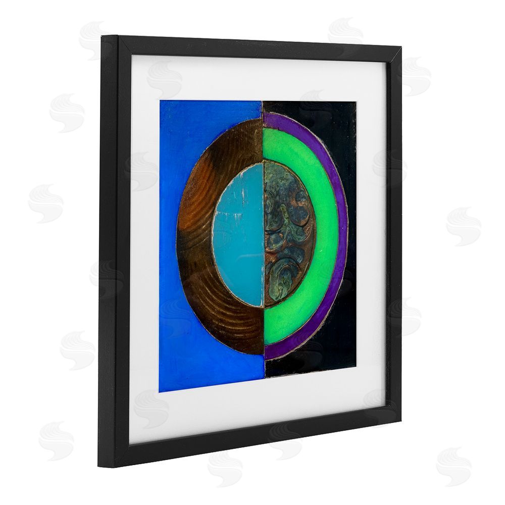 Matthew Finger Nocturnal Circle Symmetry Black Framed Print Under Glass Wall Art