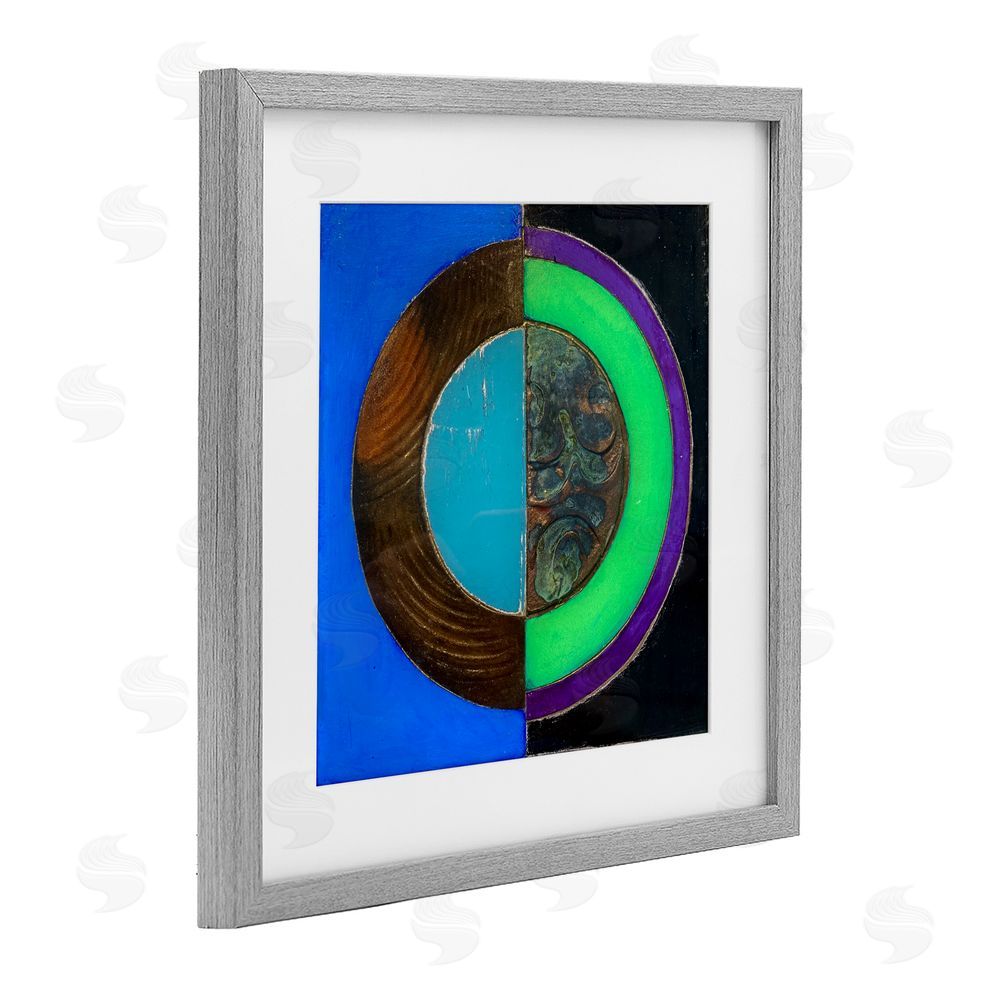 Matthew Finger Nocturnal Circle Symmetry Gray Framed Print Under Glass Wall Art