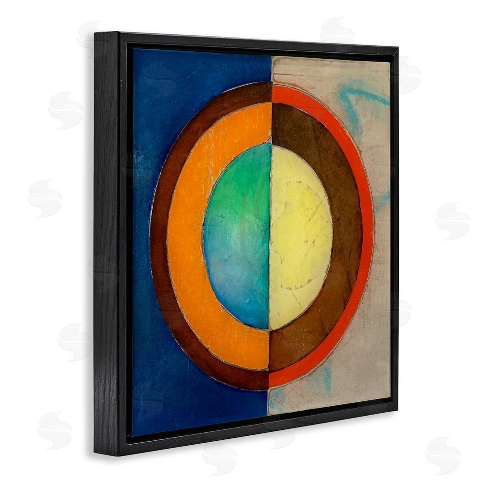 Matthew Finger Bright Vertical Circle Symmetry Black Floating Frame Canvas Wall Art Print