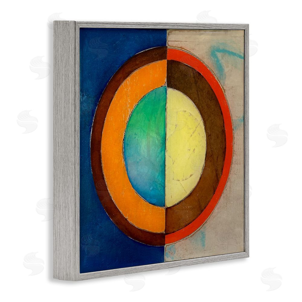 Matthew Finger Bright Vertical Circle Symmetry Gray Framed Giclee Wall Art Print