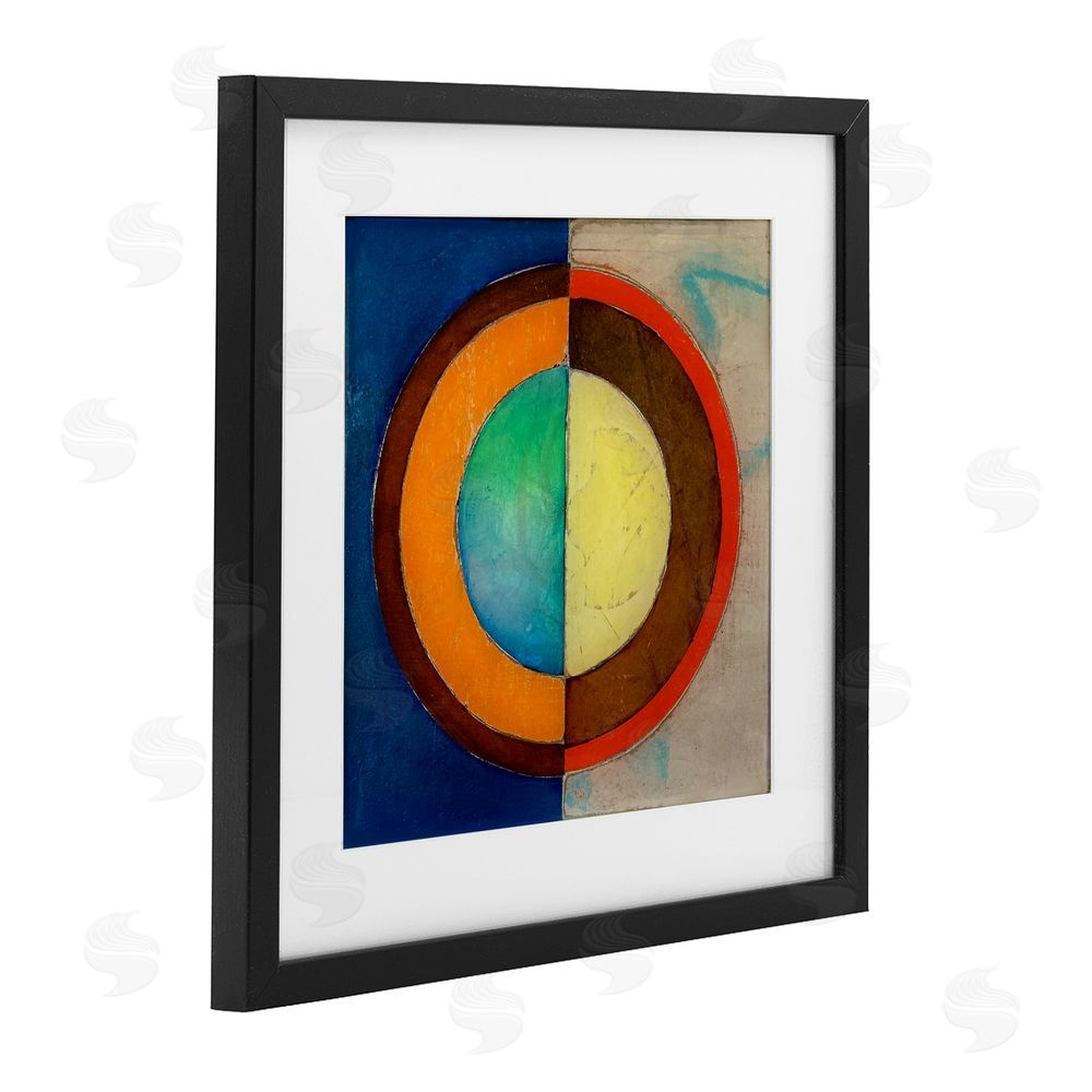 Matthew Finger Bright Vertical Circle Symmetry Black Framed Print Under Glass Wall Art