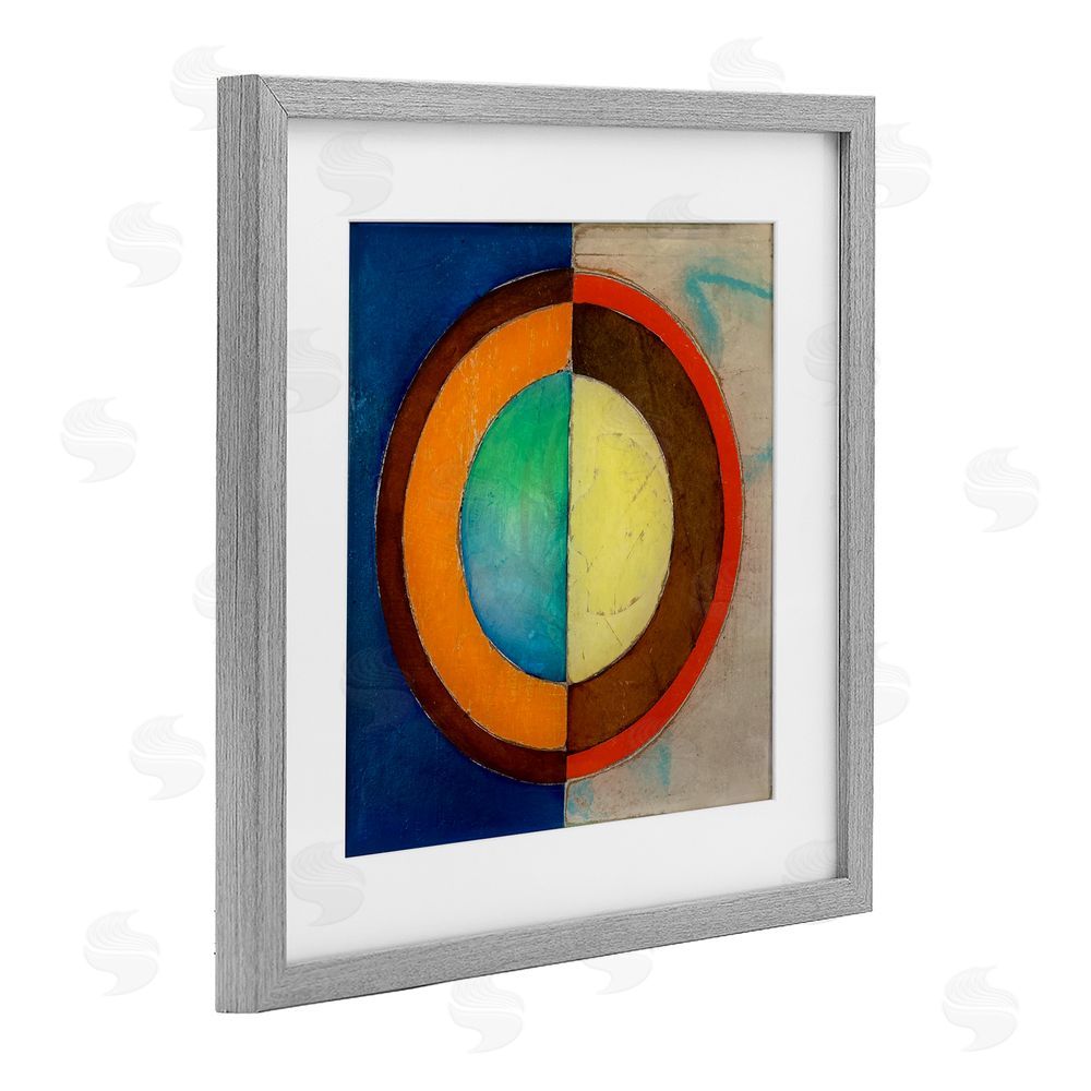 Matthew Finger Bright Vertical Circle Symmetry Gray Framed Print Under Glass Wall Art