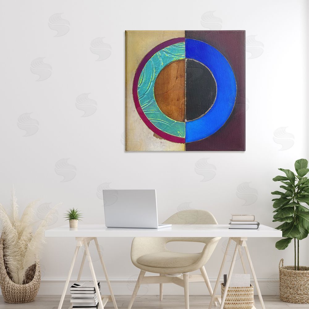 Matthew Finger Nautical Split Circle Stretched Canvas Wall Art in Room