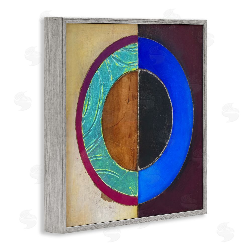 Matthew Finger Nautical Split Circle Gray Framed Giclee Wall Art Print